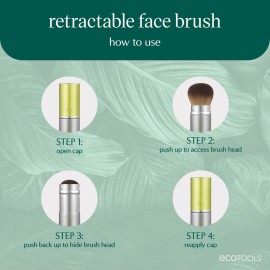 EcoTools Retractable Face Makeup Brush, Kabuki Brush for Foundation, Blush, Bronzer, & Powder, Travel Friendly & Perfect for On The Go, Eco Friendly, Synthetic & Cruelty Free Bristles, 1 Count EcoTools Retractable Face Makeup Brush, Kabuki Brush for Foundation, Blush, Bronzer, & Powder, Travel Friendly & Perfect for On The Go, Eco Friendly, Synthetic & Cruelty Free Bristles, 1 Count