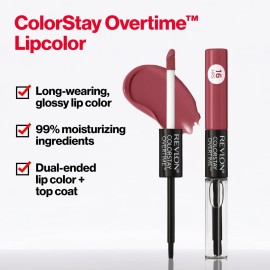 Revlon Liquid Lipstick with Clear Lip Gloss, ColorStay Overtime Lipcolor, Dual Ended with Vitamin E, 220 Unlimited Mulberry, 0.07 Fl Oz Revlon Liquid Lipstick with Clear Lip Gloss, ColorStay Overtime Lipcolor, Dual Ended with Vitamin E, 220 Unlimited Mulberry, 0.07 Fl Oz