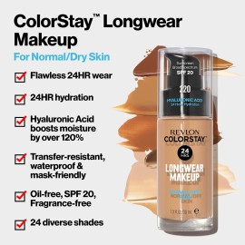 Revlon Liquid Foundation, ColorStay Face Makeup for Normal & Dry Skin, SPF 20, Longwear Medium-Full Coverage with Natural Finish, 400 Caramel, 1 fl oz Revlon Liquid Foundation, ColorStay Face Makeup for Normal & Dry Skin, SPF 20, Longwear Medium-Full Coverage with Natural Finish, 400 Caramel, 1 fl oz