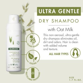 Klorane - Dry Shampoo Powder With Oat Milk - Eco Friendly Non-Aerosol Formula - Gentle Formula Instantly Revives Hair - Paraben & Sulfate-Free - 1.7 Oz Klorane - Dry Shampoo Powder With Oat Milk - Eco Friendly Non-Aerosol Formula - Gentle Formula Instantly Revives Hair - Paraben & Sulfate-Free - 1.7 Oz