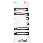 Scunci Effortless Beauty - Open Center Metal Barrettes, Assorted Colors (6 Count)