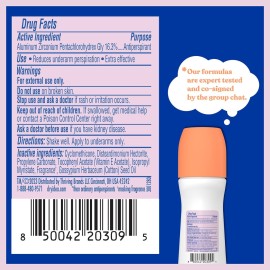 Dry Idea Roll-On Deodorant & Antiperspirant | 2X Longer Sweat Protection | 72-Hour Odor Protection | Unscented & Hypoallergenic for Sensitive Skin, 3.25 oz. Dry Idea Roll-On Deodorant & Antiperspirant | 2X Longer Sweat Protection | 72-Hour Odor Protection | Unscented & Hypoallergenic for Sensitive Skin, 3.25 oz.