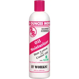 Bronner Bros BB Oil Moisturizer Hair Lotion - Hair Oil for Damaged Hair, Scalp Stimulator with Castor Oil, Aloe Vera, Vitamin B5 & Coconut Oil - Alcohol-Free Formula, Natural & Relaxed Hair - 12oz