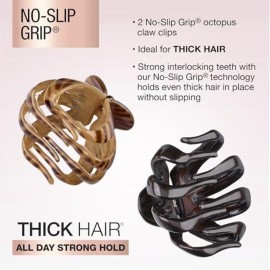 Scunci by Conair jaw claw clips - hair accessories for women - claw clips for thick hair - claw clip - Black & Tortoise- 2 Count Scunci by Conair jaw claw clips - hair accessories for women - claw clips for thick hair - claw clip - Black & Tortoise- 2 Count