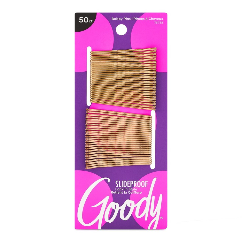Goody SlideProof Bobby Pins - 50 Ct, Metallic Blonde, High Gloss Bobby Hair Pins for Styling, Lock In Style, Comfortable, Pain-Free Hair Accessories for Women & Men, All Hair Types Goody SlideProof Bobby Pins - 50 Ct, Metallic Blonde, High Gloss Bobby Hair Pins for Styling, Lock In Style, Comfortable, Pain-Free Hair Accessories for Women & Men, All Hair Types