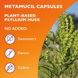Metamucil, Daily Psyllium Husk Powder Supplement, 3-in-1 Fiber for Digestive Health, Plant Based Fiber, 300ct Capsules Metamucil, Daily Psyllium Husk Powder Supplement, 3-in-1 Fiber for Digestive Health, Plant Based Fiber, 300ct Capsules
