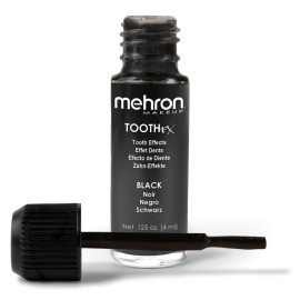 Mehron Makeup Tooth FX Black | Temporary Black Tooth Paint | Perfect for Creating Black Out Teeth Makeup, Rotten & Missing Teeth | SFX for Halloween, Cosplay, & Theater .125 oz (4 ml) Mehron Makeup Tooth FX Black | Temporary Black Tooth Paint | Perfect for Creating Black Out Teeth Makeup, Rotten & Missing Teeth | SFX for Halloween, Cosplay, & Theater .125 oz (4 ml)
