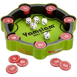 Tabletop Dice Game, Fast-Playing Strategy Party Game, for Kids Teens Adults Family Game Nights, Felt Lined Interior Poker Chips, 1 to 4 Players, Ages 8+, Yamslam by Blue Orange Games Tabletop Dice Game, Fast-Playing Strategy Party Game, for Kids Teens Adults Family Game Nights, Felt Lined Interior Poker Chips, 1 to 4 Players, Ages 8+, Yamslam by Blue Orange Games