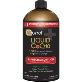 Qunol Liquid CoQ10 100mg, Superior Absorption Natural Supplement Form of Coenzyme Q10, Antioxidant for Heart Health, Orange Pineapple Flavored, 60 servings, 20.3 oz Bottle