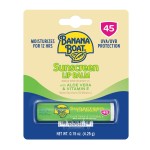 Banana Boat SPF Lip Balm with Aloe Vera & Vitamin E, 0.15oz | Beach Essentials, Moisturizing Lip Sunscreen SPF 45, Travel Sunscreen for Lips, 0.15oz