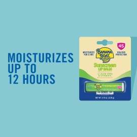 Banana Boat SPF Lip Balm with Aloe Vera & Vitamin E, 0.15oz | Beach Essentials, Moisturizing Lip Sunscreen SPF 45, Travel Sunscreen for Lips, 0.15oz Banana Boat SPF Lip Balm with Aloe Vera & Vitamin E, 0.15oz | Beach Essentials, Moisturizing Lip Sunscreen SPF 45, Travel Sunscreen for Lips, 0.15oz