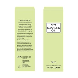 DHC Deep Cleansing Oil, Facial Cleansing Oil, Makeup Remover, Cleanses without Clogging Pores, Residue-Free, Fragrance and Colorant Free, All Skin Types, 6.7 fl. oz.