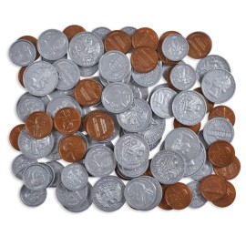 LEARNING ADVANTAGE Play Coin Set - 30 Pennies, 20 Nickels, 20 Dimes, 20 Quarters and 4 Half-Dollars - Realistic Coins for Pretend Play LEARNING ADVANTAGE Play Coin Set - 30 Pennies, 20 Nickels, 20 Dimes, 20 Quarters and 4 Half-Dollars - Realistic Coins for Pretend Play
