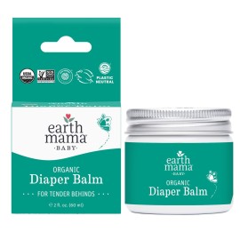 Earth Mama Organic Diaper Balm 2-Ounce | Diaper Cream for Baby | EWG Verified, Petroleum & Artificial Fragrance-Free with Calendula for Sensitive Skin