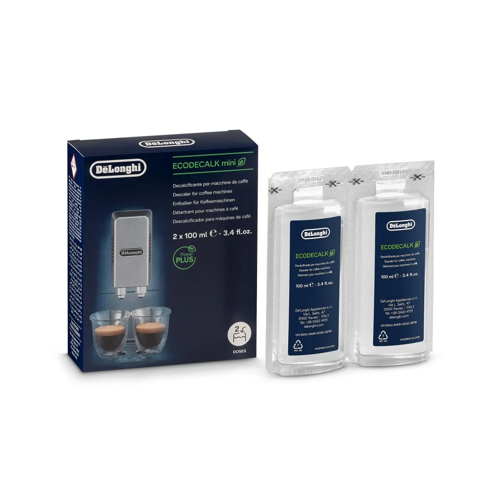 De\'Longhi EcoDecalk Descaler, Eco-Friendly Universal Descaling Solution for Coffee & Espresso Machines, 2-Pack (1 use per pack) De\'Longhi EcoDecalk Descaler, Eco-Friendly Universal Descaling Solution for Coffee & Espresso Machines, 2-Pack (1 use per pack)