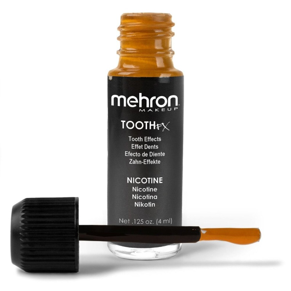 Mehron Makeup Tooth FX Nicotine | Temporary Yellow Tooth Paint | Perfect for Creating Fake Stained Teeth SFX & Rotten Teeth Makeup for Halloween, Cosplay, & Theatre .125 oz (4 ml) Mehron Makeup Tooth FX Nicotine | Temporary Yellow Tooth Paint | Perfect for Creating Fake Stained Teeth SFX & Rotten Teeth Makeup for Halloween, Cosplay, & Theatre .125 oz (4 ml)
