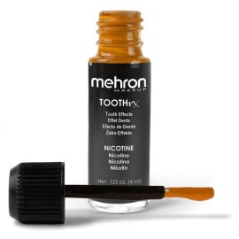 Mehron Makeup Tooth FX Nicotine | Temporary Yellow Tooth Paint | Perfect for Creating Fake Stained Teeth SFX & Rotten Teeth Makeup for Halloween, Cosplay, & Theatre .125 oz (4 ml)