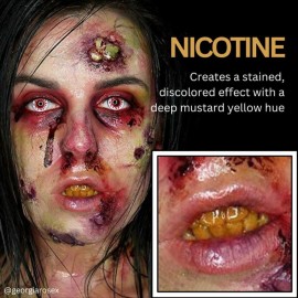 Mehron Makeup Tooth FX Nicotine | Temporary Yellow Tooth Paint | Perfect for Creating Fake Stained Teeth SFX & Rotten Teeth Makeup for Halloween, Cosplay, & Theatre .125 oz (4 ml) Mehron Makeup Tooth FX Nicotine | Temporary Yellow Tooth Paint | Perfect for Creating Fake Stained Teeth SFX & Rotten Teeth Makeup for Halloween, Cosplay, & Theatre .125 oz (4 ml)