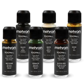 Mehron Makeup Tooth FX Nicotine | Temporary Yellow Tooth Paint | Perfect for Creating Fake Stained Teeth SFX & Rotten Teeth Makeup for Halloween, Cosplay, & Theatre .125 oz (4 ml) Mehron Makeup Tooth FX Nicotine | Temporary Yellow Tooth Paint | Perfect for Creating Fake Stained Teeth SFX & Rotten Teeth Makeup for Halloween, Cosplay, & Theatre .125 oz (4 ml)