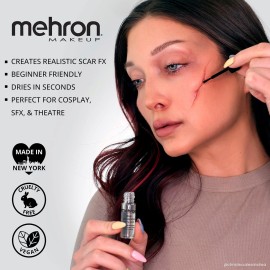 Mehron Makeup Rigid Collodion with Brush | Scarring Liquid | Liquid Scar Makeup | SFX Scar for Film .125 oz (4ml) Mehron Makeup Rigid Collodion with Brush | Scarring Liquid | Liquid Scar Makeup | SFX Scar for Film .125 oz (4ml)