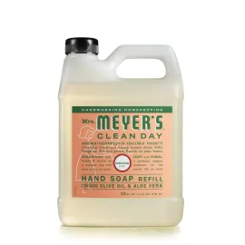 MRS. MEYER\'S CLEAN DAY Hand Soap Refill, Made with Essential Oils, Biodegradable Formula, Geranium, 33 fl. oz