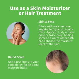 De La Cruz Vegetable Glycerin, 100% Pure Liquid Glycerine USP Grade for Hair, Skin and DYI Projects 2 FL. OZ.