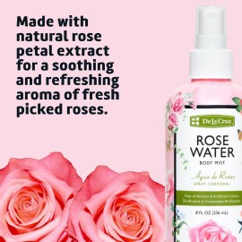 De La Cruz Rose Water Body Mist - Rosewater Spray for Face, Skin and Hair 8 fl oz (1 Bottles) De La Cruz Rose Water Body Mist - Rosewater Spray for Face, Skin and Hair 8 fl oz (1 Bottles)