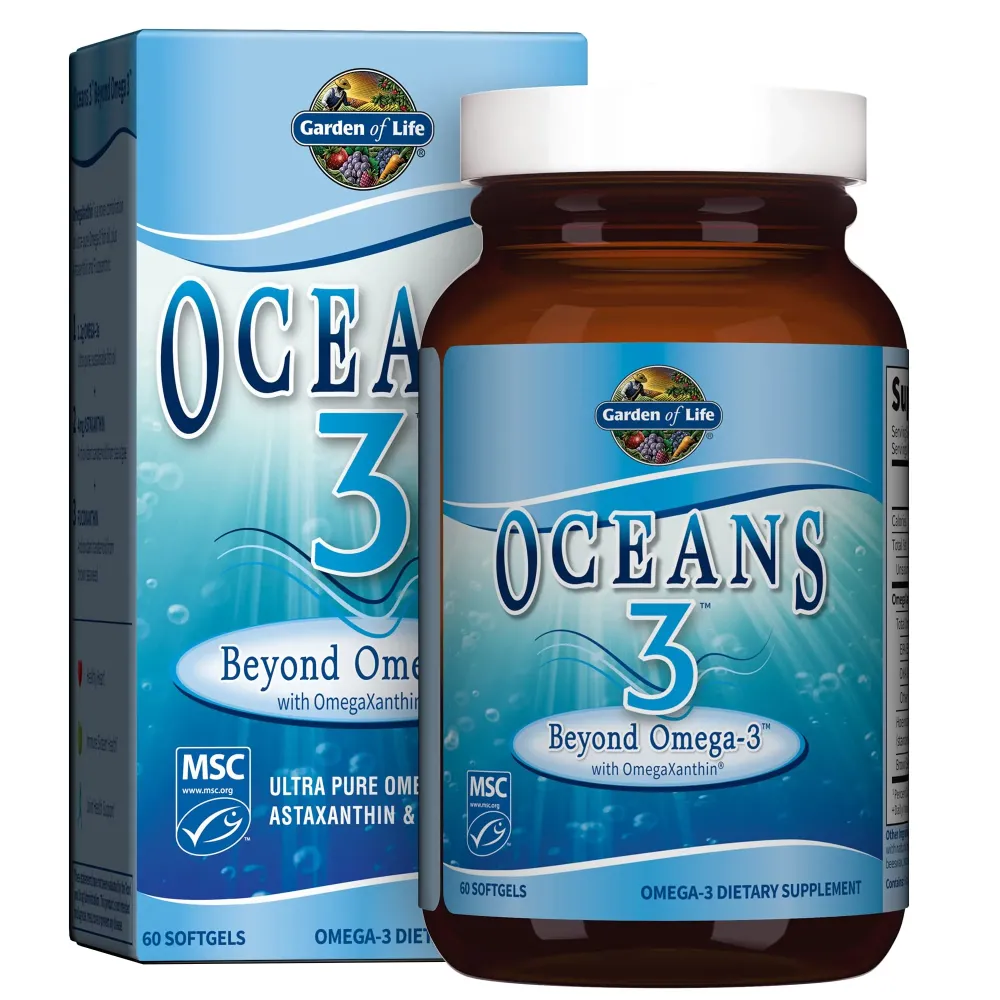 Garden of Life Ultra Pure EPA/DHA Omega 3 Fish Oil - Oceans 3 Beyond Omega 3 Supplement with Antioxidants, 60 Softgels Garden of Life Ultra Pure EPA/DHA Omega 3 Fish Oil - Oceans 3 Beyond Omega 3 Supplement with Antioxidants, 60 Softgels