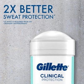 Gillette Clinical Antiperspirant and Deodorant for Men, 72hr Sweat & Odor Protection, Long Lasting Freshness, Anti-White Mark Technology, Soft Solid, Ultimate Fresh Scent, 2.6 oz Gillette Clinical Antiperspirant and Deodorant for Men, 72hr Sweat & Odor Protection, Long Lasting Freshness, Anti-White Mark Technology, Soft Solid, Ultimate Fresh Scent, 2.6 oz