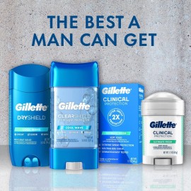 Gillette Clinical Antiperspirant and Deodorant for Men, 72hr Sweat & Odor Protection, Long Lasting Freshness, Anti-White Mark Technology, Soft Solid, Ultimate Fresh Scent, 2.6 oz Gillette Clinical Antiperspirant and Deodorant for Men, 72hr Sweat & Odor Protection, Long Lasting Freshness, Anti-White Mark Technology, Soft Solid, Ultimate Fresh Scent, 2.6 oz