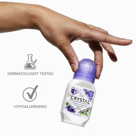 Crystal Mineral Deodorant Roll-On, Lavender & White Tea, Purple, 2.25 Fl Oz Crystal Mineral Deodorant Roll-On, Lavender & White Tea, Purple, 2.25 Fl Oz