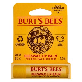 Burt\'s Bees Beeswax Lip Balm with Vitamin E & Peppermint 0.15 oz (Pack of 5)