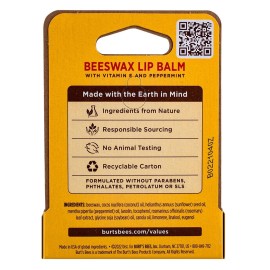 Burt\'s Bees Beeswax Lip Balm with Vitamin E & Peppermint 0.15 oz (Pack of 5) Burt\'s Bees Beeswax Lip Balm with Vitamin E & Peppermint 0.15 oz (Pack of 5)