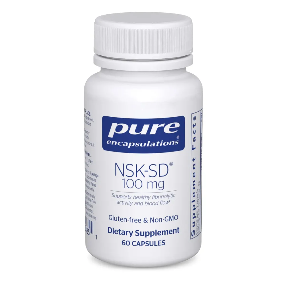 Pure Encapsulations NSK-SD - 100 mg Nattokinase - for Normal Blood Circulation - Supports Fibrinolytic Activity* - Gluten Free & Non-GMO - 60 Capsules Pure Encapsulations NSK-SD - 100 mg Nattokinase - for Normal Blood Circulation - Supports Fibrinolytic Activity* - Gluten Free & Non-GMO - 60 Capsules