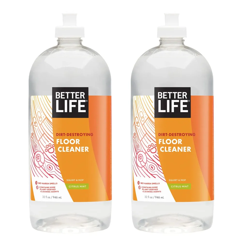 Better Life Floor Cleaner - Liquid Multipurpose Cleaner for Wood, Tile, Laminate, Vinyl, Bamboo - Hardwood Floor Cleaner for Mopping - Citrus Mint, 32 Fl Oz (Pack of 2) Better Life Floor Cleaner - Liquid Multipurpose Cleaner for Wood, Tile, Laminate, Vinyl, Bamboo - Hardwood Floor Cleaner for Mopping - Citrus Mint, 32 Fl Oz (Pack of 2)