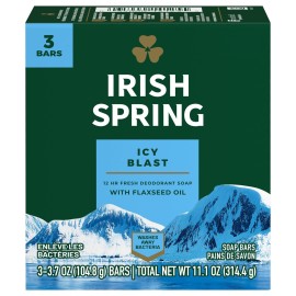 Irish Spring Bath Bar, Icy Blast 3.75 Oz, 3 x 3.75 oz bars