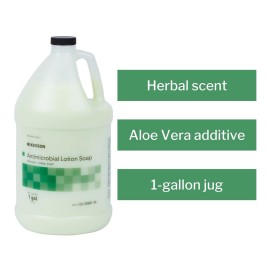 McKesson Antimicrobial Lotion Hand Soap with Aloe, 1 Gallon Refill Bottle [Pack of 1] - Herbal Scent, Keeps Hands Clean and Moisturized, Medical-Grade Soap