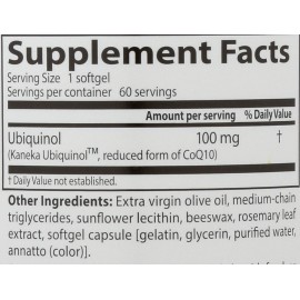 Doctors Best Ubiquinol, Reduced-Form Coenzyme Q10, Non-GMO, Gluten Free, Soy Free 60 Softgels Doctors Best Ubiquinol, Reduced-Form Coenzyme Q10, Non-GMO, Gluten Free, Soy Free 60 Softgels
