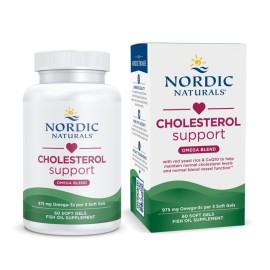 Nordic Naturals Cholesterol Omega LDL, Lemon - 60 Soft Gels - 975 Omega-3 + Red Yeast Rice & CoQ10 - Normal Cholesterol, Antioxidant Support - EPA & DHA - Non-GMO - 20 Servings