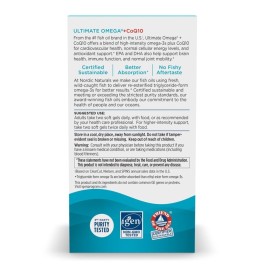 Nordic Naturals Ultimate Omega + CoQ10, Lemon - 60 Soft Gels - 1280 mg Omega-3 + 100 mg CoQ10 - Heart Health, Cellular Energy, Antioxidant Support - Non-GMO - 30 Servings Nordic Naturals Ultimate Omega + CoQ10, Lemon - 60 Soft Gels - 1280 mg Omega-3 + 100 mg CoQ10 - Heart Health, Cellular Energy, Antioxidant Support - Non-GMO - 30 Servings
