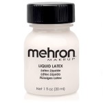 Mehron Makeup Liquid Latex | SFX Makeup | Halloween | Latex Glue for Skin | Prosthetic Glue 1 fl oz (30 ml) (Clear Flesh)
