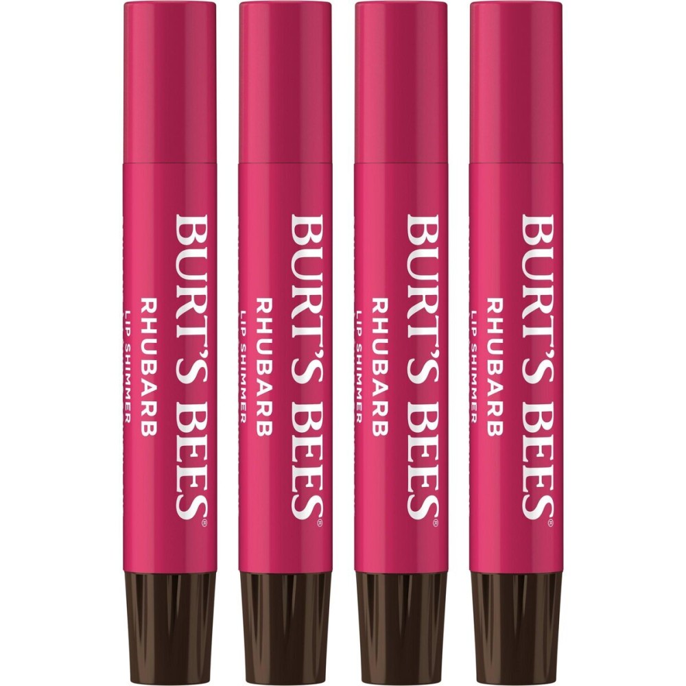 Burt\'s Bees Shimmer Lip Tint Set, Tinted Lip Balm Stick, Moisturizing for All Day Hydration with Natural Origin Glowy Pigmented Finish & Buildable Color, Rhubarb (4-Pack) Burt\'s Bees Shimmer Lip Tint Set, Tinted Lip Balm Stick, Moisturizing for All Day Hydration with Natural Origin Glowy Pigmented Finish & Buildable Color, Rhubarb (4-Pack)