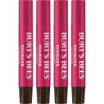 Burt\'s Bees Shimmer Lip Tint Set, Tinted Lip Balm Stick, Moisturizing for All Day Hydration with Natural Origin Glowy Pigmented Finish & Buildable Color, Rhubarb (4-Pack)