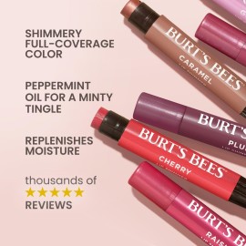 Burt\'s Bees Shimmer Lip Tint Set, Tinted Lip Balm Stick, Moisturizing for All Day Hydration with Natural Origin Glowy Pigmented Finish & Buildable Color, Rhubarb (4-Pack) Burt\'s Bees Shimmer Lip Tint Set, Tinted Lip Balm Stick, Moisturizing for All Day Hydration with Natural Origin Glowy Pigmented Finish & Buildable Color, Rhubarb (4-Pack)