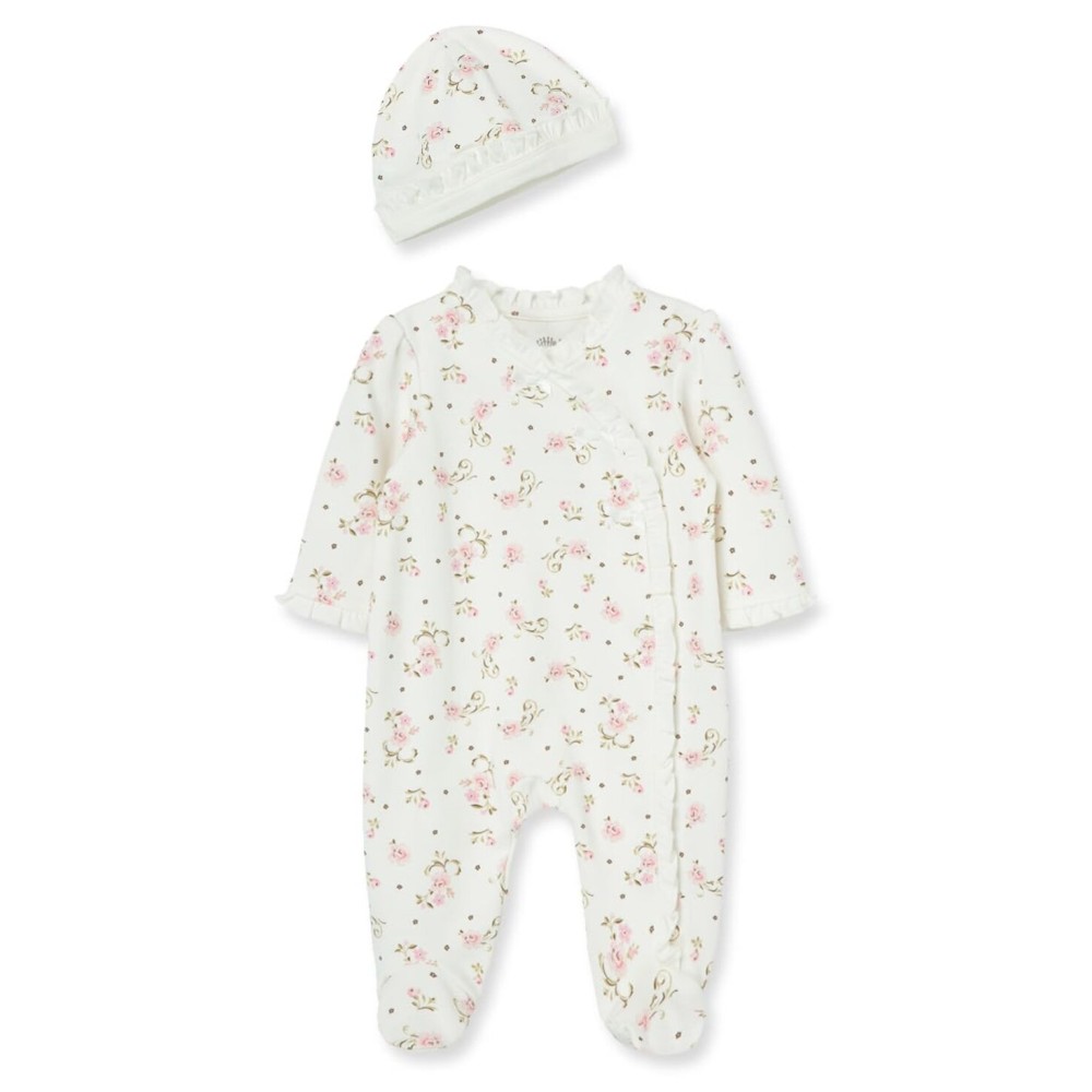 Little Me Baby Girls And Hat Footie, Ivory Rose, Newborn US