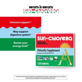 Sun Chlorella 500mg Whole Body Wellness Green Algae Superfood Supplement - Immune Defense, Gut Health, Natural Purification, Energy Boost - Chlorophyll, B12, Iron, Protein - Non-GMO - 120 Tablets Sun Chlorella 500mg Whole Body Wellness Green Algae Superfood Supplement - Immune Defense, Gut Health, Natural Purification, Energy Boost - Chlorophyll, B12, Iron, Protein - Non-GMO - 120 Tablets