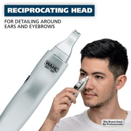 Wahl Mens Nose Hair Trimmer, for Eyebrows, Neckline, Nose & Ear Hair, Precision Detail Trimming with Interchangeable Heads, Battery Included - Model 5545-400 Wahl Mens Nose Hair Trimmer, for Eyebrows, Neckline, Nose & Ear Hair, Precision Detail Trimming with Interchangeable Heads, Battery Included - Model 5545-400