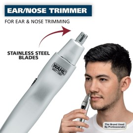 Wahl Mens Nose Hair Trimmer, for Eyebrows, Neckline, Nose & Ear Hair, Precision Detail Trimming with Interchangeable Heads, Battery Included - Model 5545-400 Wahl Mens Nose Hair Trimmer, for Eyebrows, Neckline, Nose & Ear Hair, Precision Detail Trimming with Interchangeable Heads, Battery Included - Model 5545-400