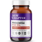 New Chapter Wholemega Fish Oil Supplement - Wild Alaskan Salmon Oil with Omega-3 + Vitamin D3 + Astaxanthin + Sustainably Caught - 120 ct, 1000mg Softgels