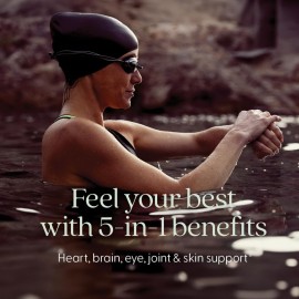 New Chapter Wholemega Fish Oil Supplement - Wild Alaskan Salmon Oil with Omega-3 + Vitamin D3 + Astaxanthin + Sustainably Caught - 120 ct, 1000mg Softgels